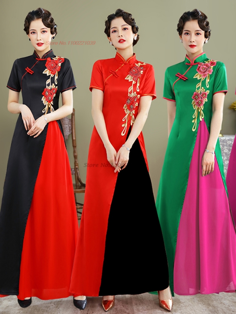 Ao Dai Vietnam Dress - 2026 Vietnam geleneksel elbisesi aodai, geliştirilmiş