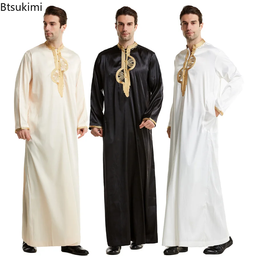 Kurta Men Cotton - Müslüman Erkek Giyim Kaftan Elbiseler Uzun