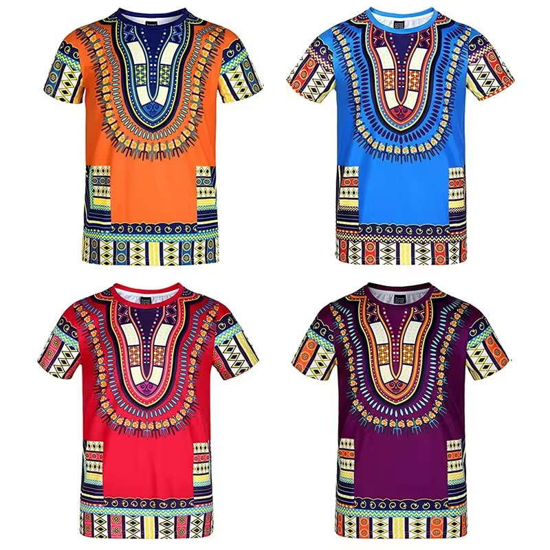 Kids Ethnic Fashion - Yaz Harajuku 3D Baskı Afrika Dashiki