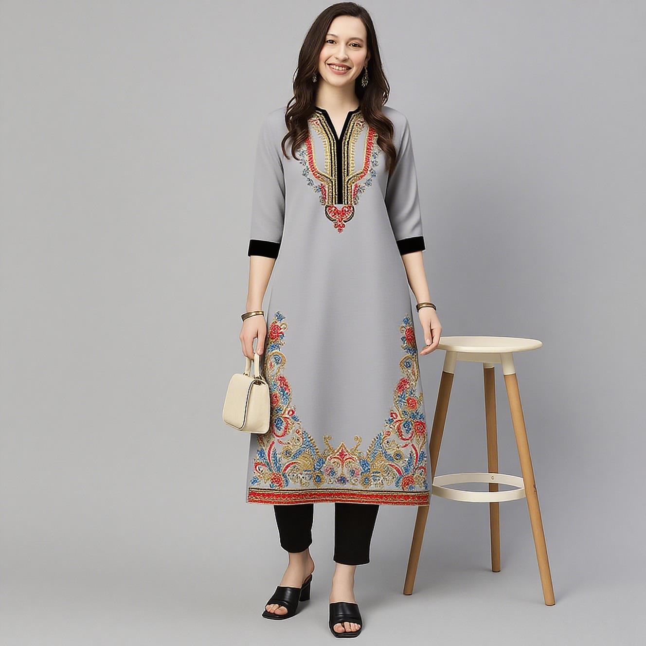 Ethnic Fashion Kurtis - Müslüman Kurt Kadın Günlük Moda Elbisesi