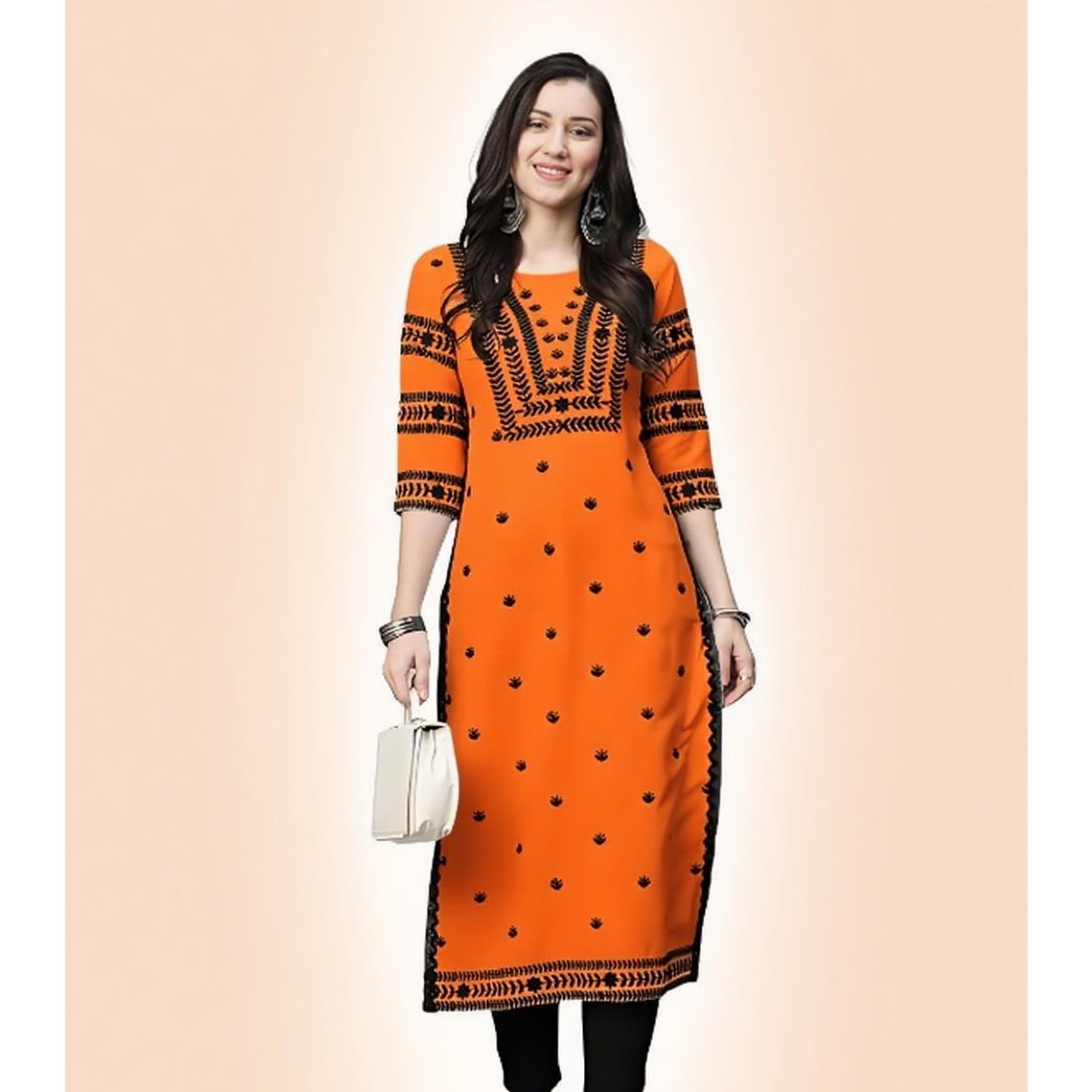 Ethnic Fashion Kurtis - Müslüman Kurt Çiçekleri Kadın Modası Rahat