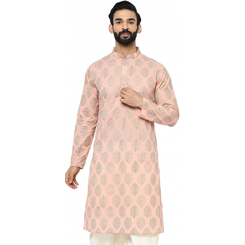 Kurta Men Cotton - Erkek Kurta - Baskılı Pamuk Karışımlı