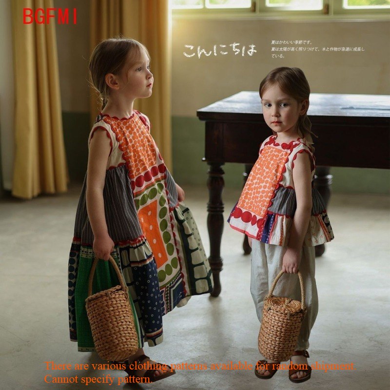 Kids Ethnic Fashion - Çocuk Kızların Retro Elbisesi 1-10Y Kardeşler