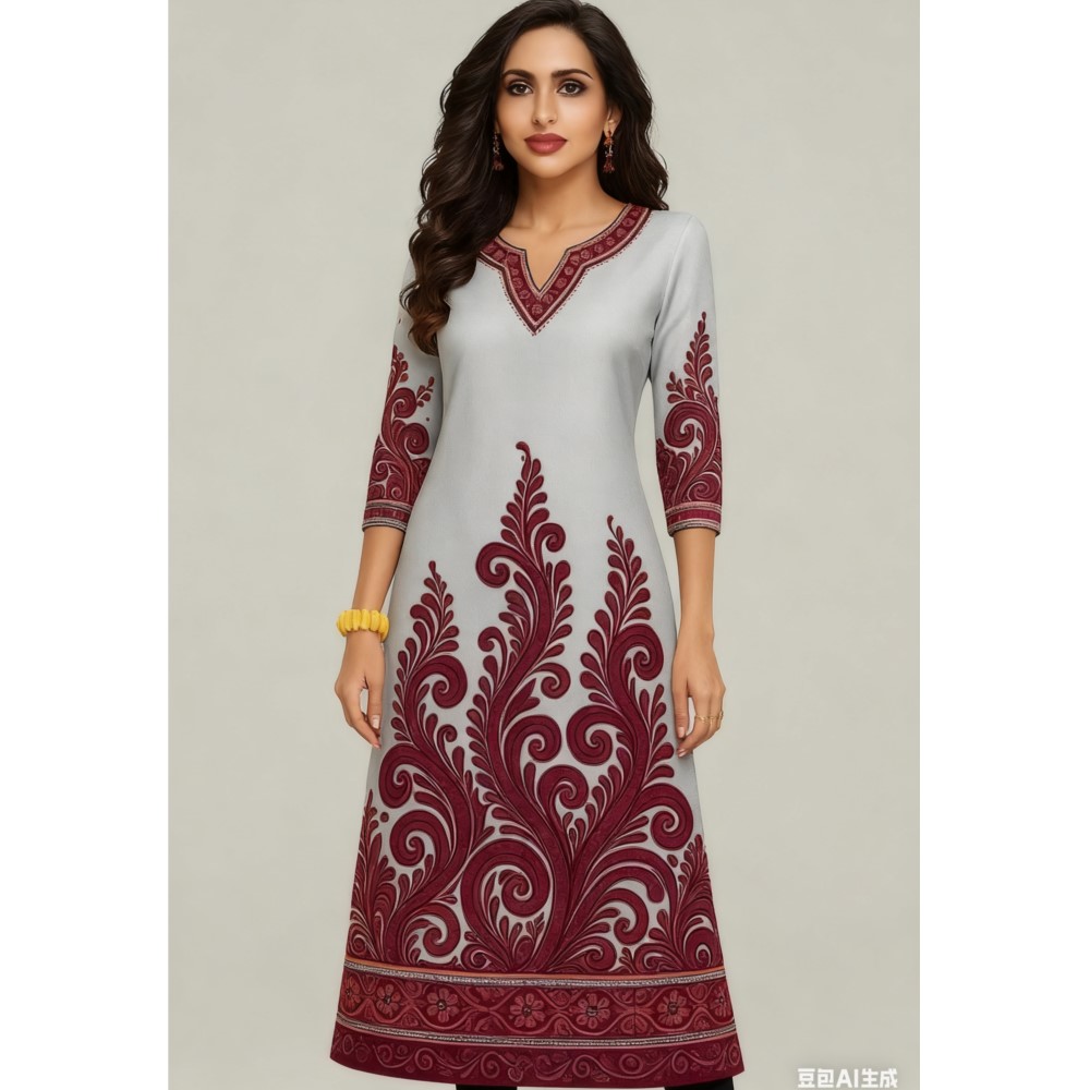 Ethnic Fashion Kurtis - Müslüman Kurt Çiçekler kadın Moda Rahat