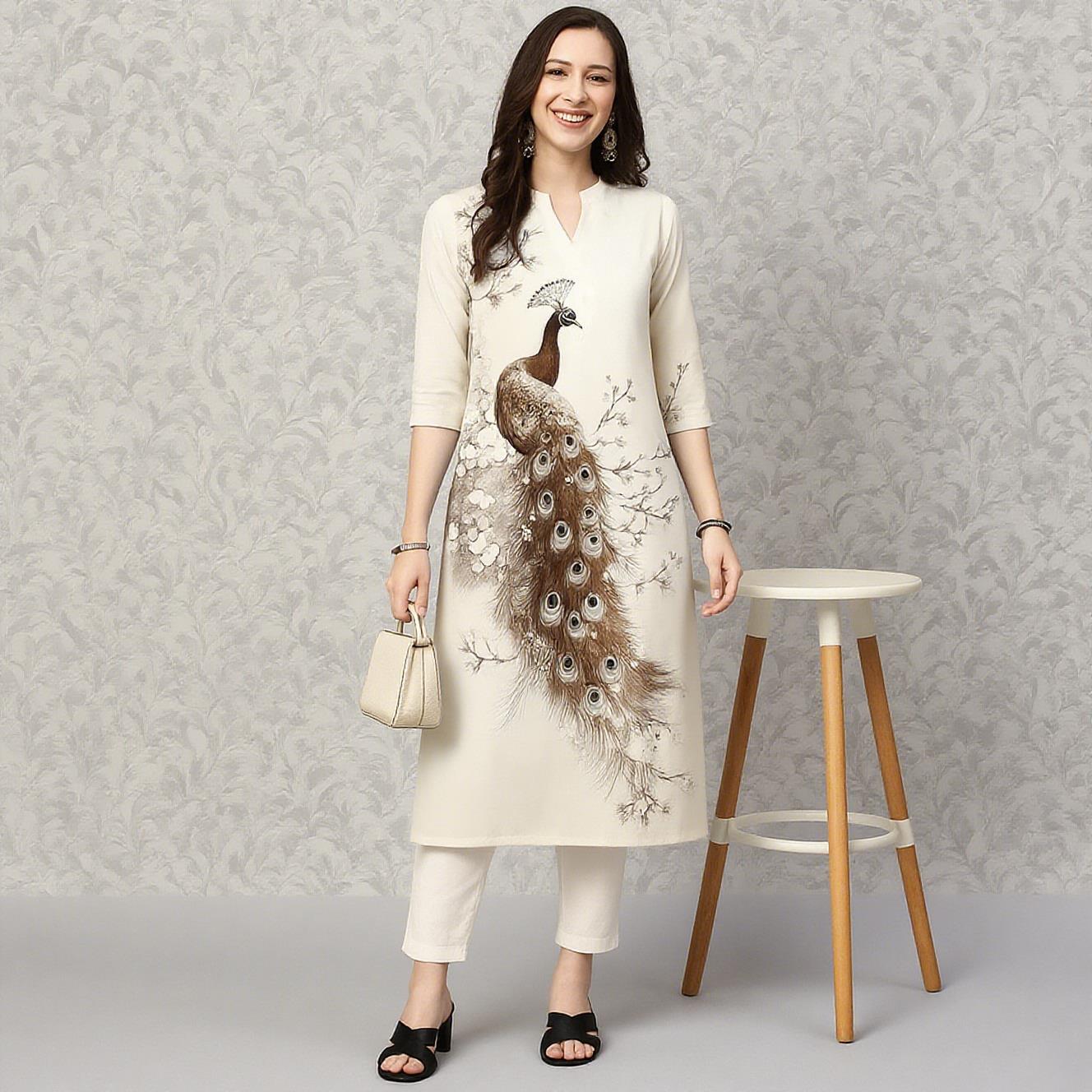 Tavus Kuşu Kadın Kurt Günlük M - Ethnic Fashion Kurtis incelemesi ve fiyatı