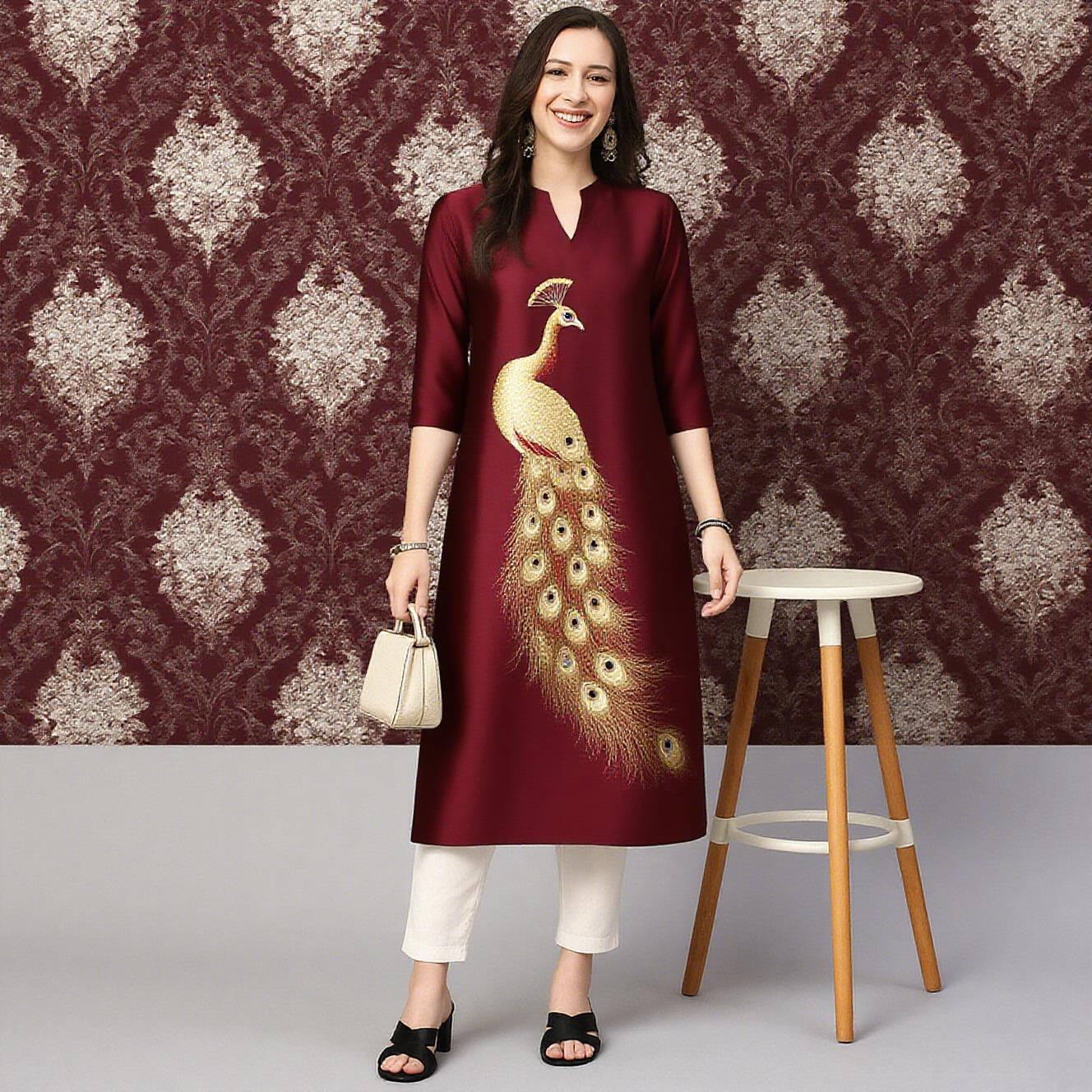 Tavus Kuşu Kadın Kurt Günlük M - Ethnic Fashion Kurtis incelemesi ve fiyatı