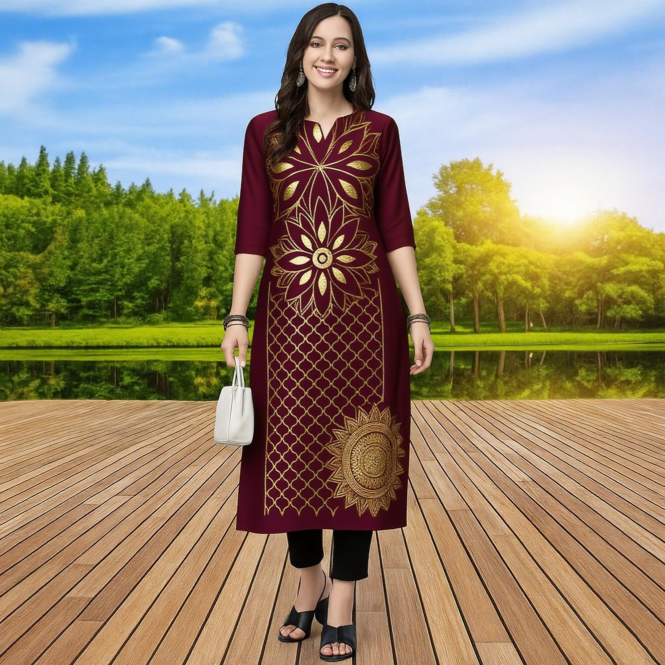 Müslüman Kadınlar İçin Şık ve  - Ethnic Fashion Kurtis incelemesi ve fiyatı